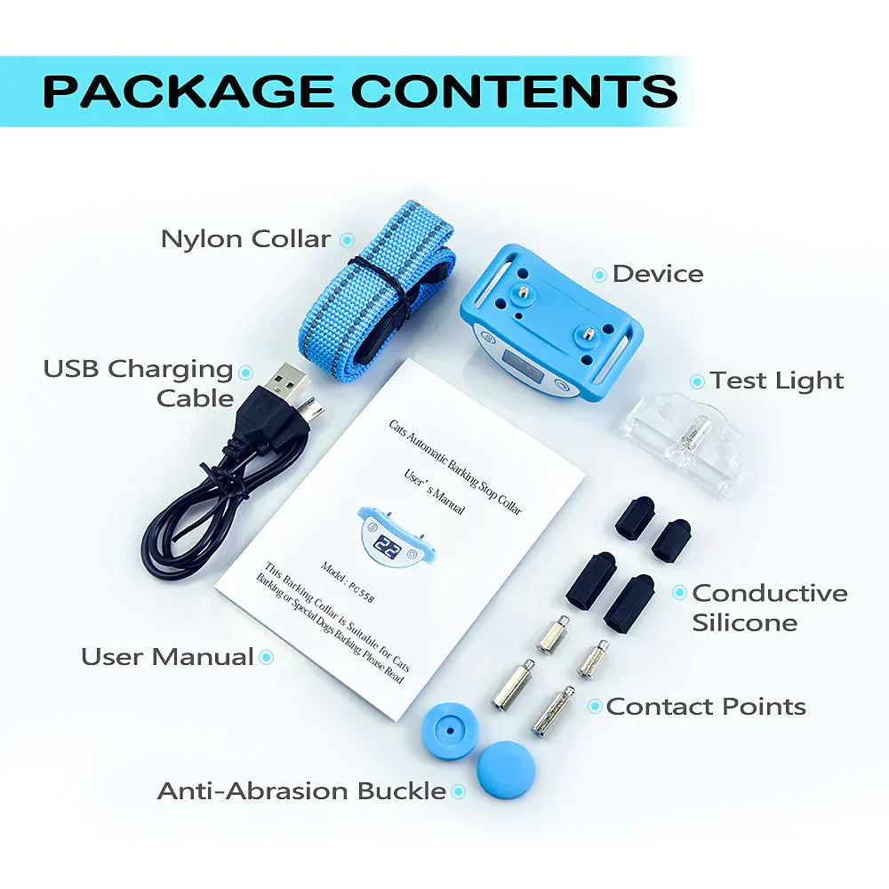 طوق مضاد للمواء للقطط - أوضاع الصوت والاهتزاز والصعق