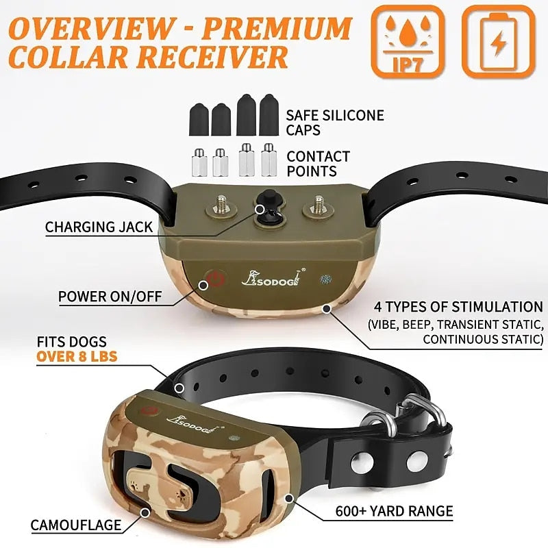 Robust camouflage hundetræningschokhalsbånd
