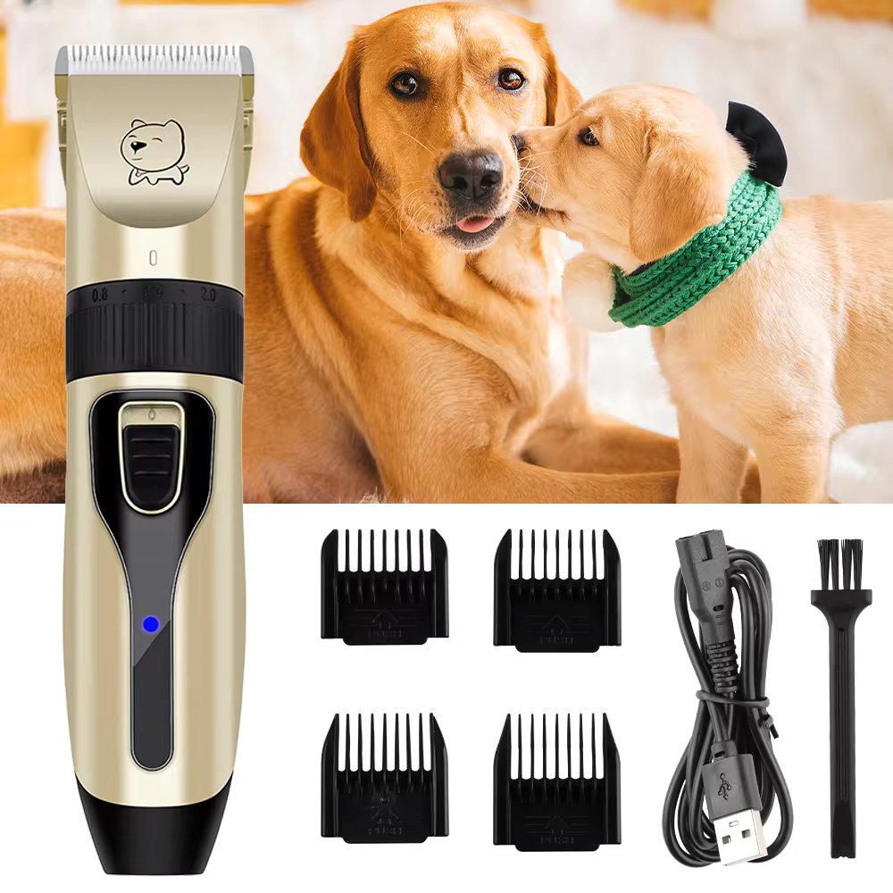 Set di tosatrici cordless per cani con lame di precisione e 4 pettini guida