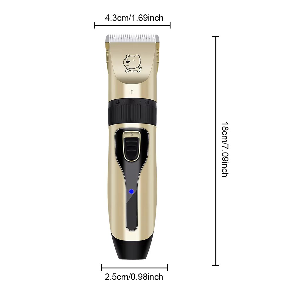 Set di tosatrici cordless per cani con lame di precisione e 4 pettini guida