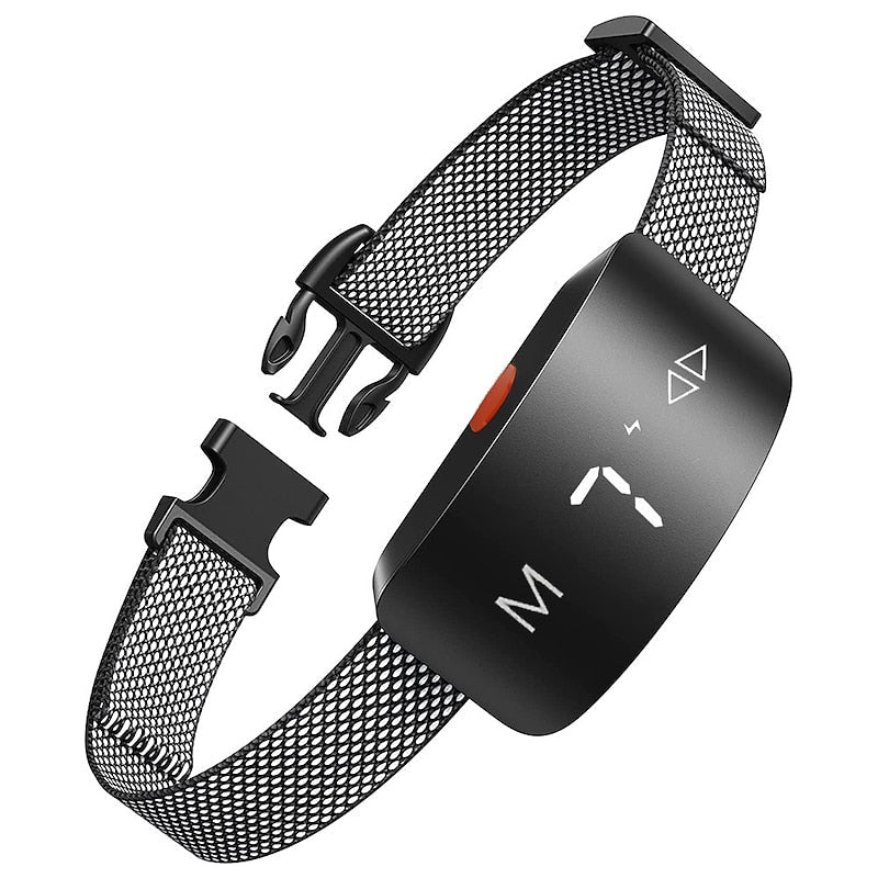 طوق كلب مقاوم للماء بشاشة لمس وقابل لإعادة الشحن مضاد للنباح