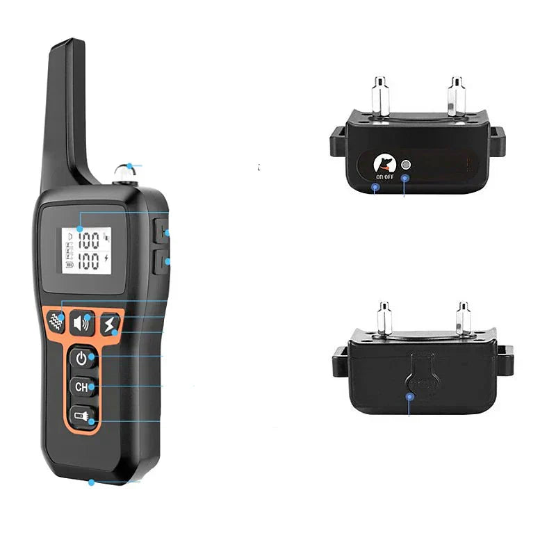 Újratölthető 1000m vízálló kutyakiképző nyakörv