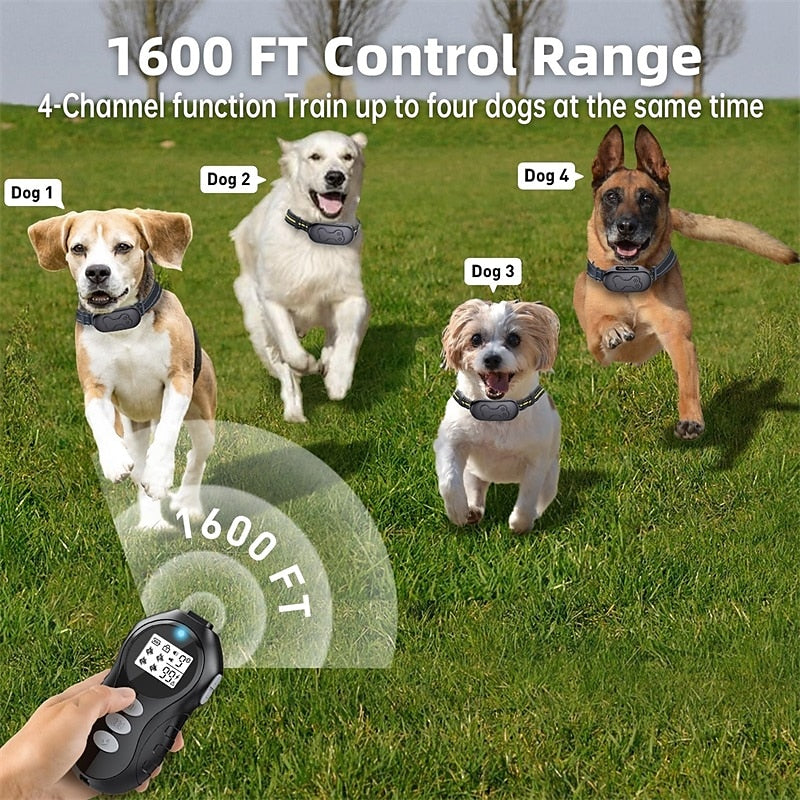 リモコン付き調節可能な犬用トレーニングショックカラー