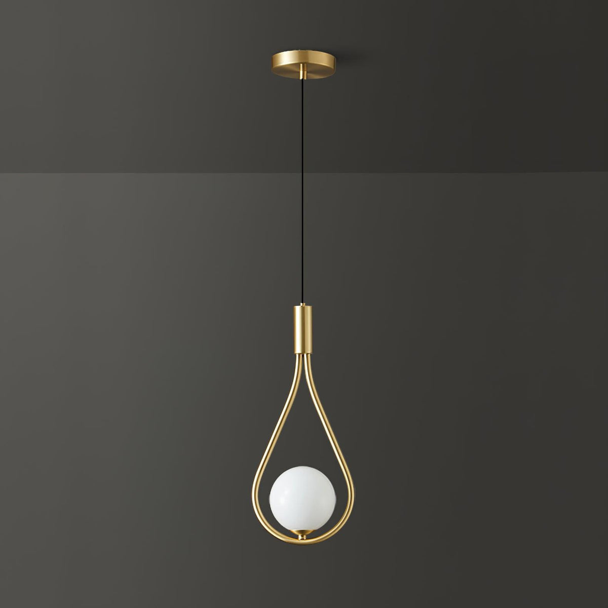 Moderna lampada a sospensione a goccia in ottone — Diametro 16cm