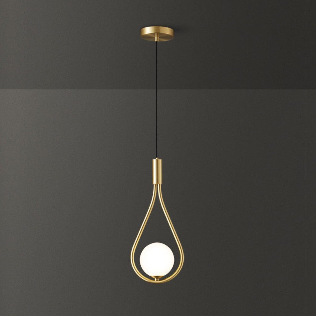 Moderna lampada a sospensione a goccia in ottone — Diametro 16cm