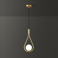 Moderna lampada a sospensione a goccia in ottone — Diametro 16cm
