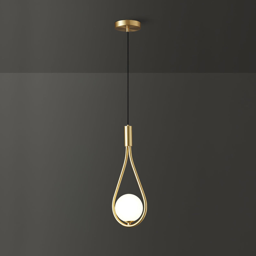 Moderna lampada a sospensione a goccia in ottone — Diametro 16cm