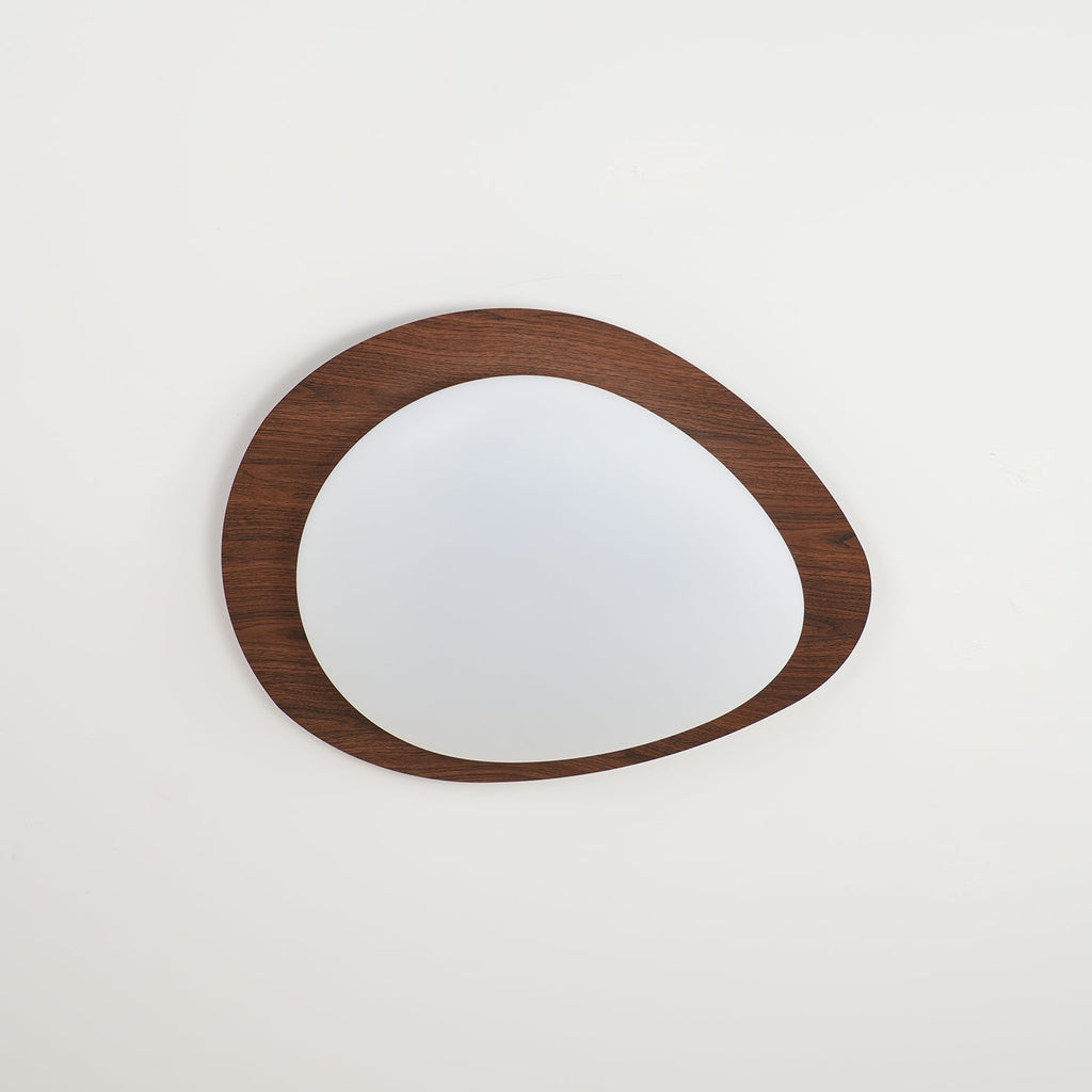 Lampă de tavan LED din piatră — lemn de nuc/lemn deschis, lumină caldă/rece, Ø30–58 cm