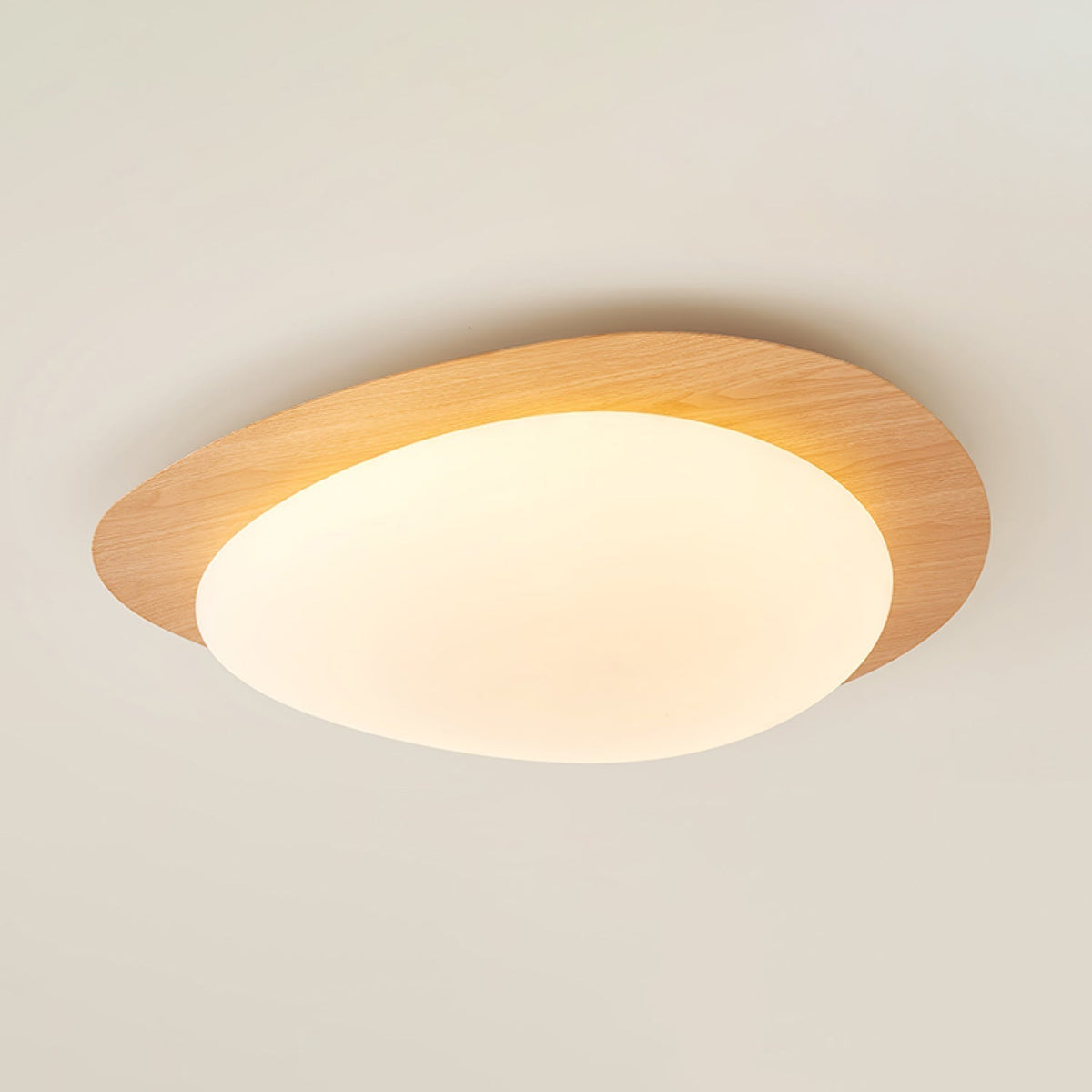 Lampă de tavan LED din piatră — lemn de nuc/lemn deschis, lumină caldă/rece, Ø30–58 cm