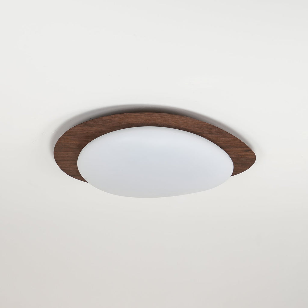 Lampă de tavan LED din piatră — lemn de nuc/lemn deschis, lumină caldă/rece, Ø30–58 cm
