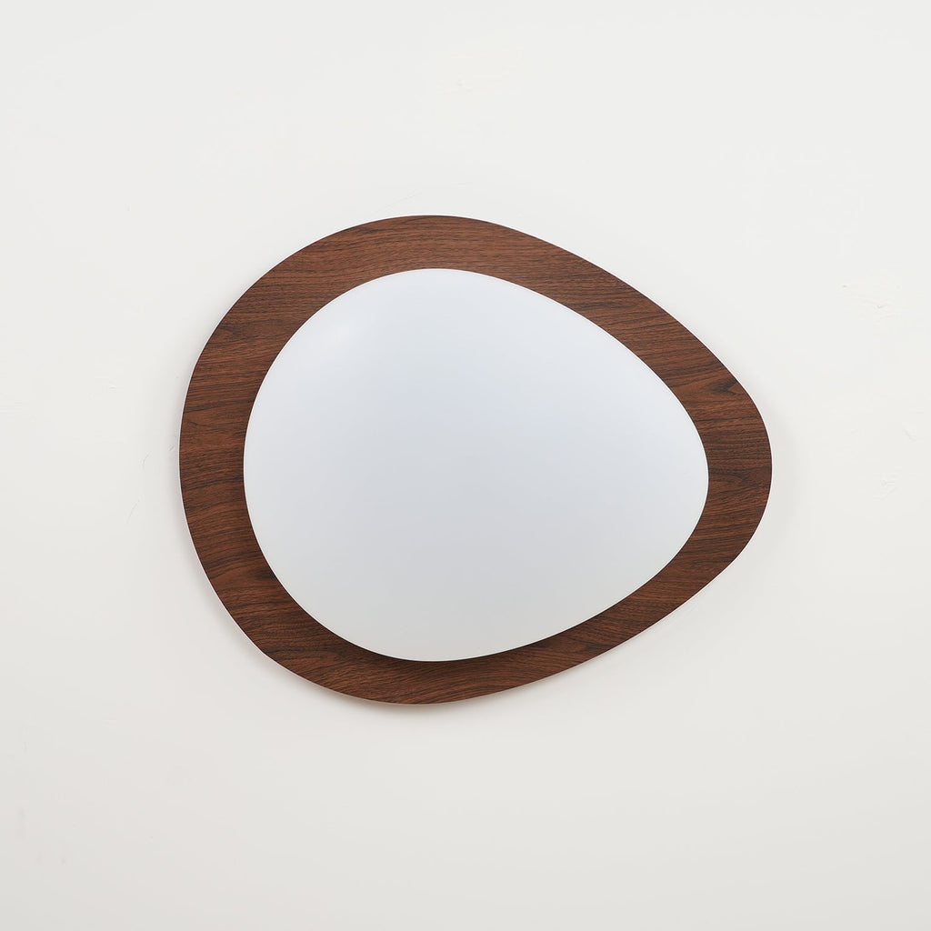 Lampă de tavan LED din piatră — lemn de nuc/lemn deschis, lumină caldă/rece, Ø30–58 cm
