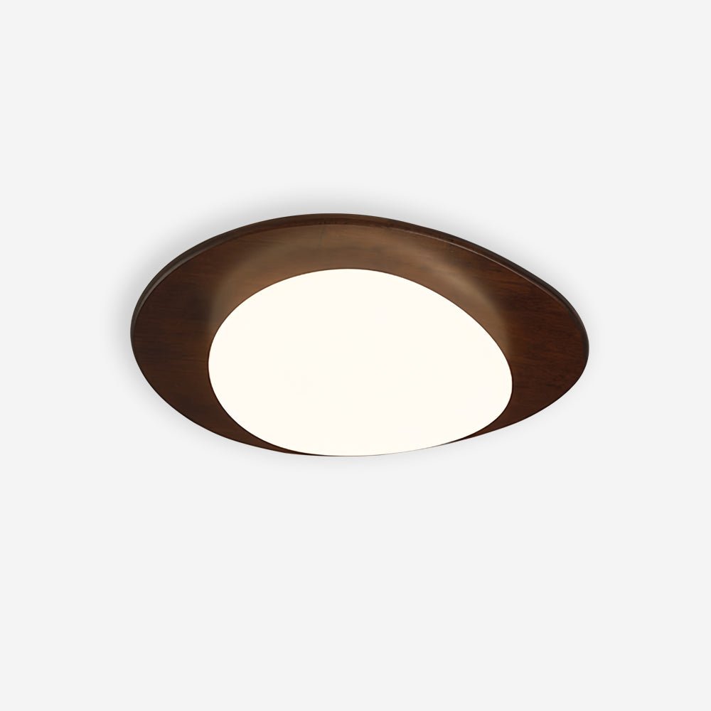 Lampada da soffitto in legno dal design a ciottolo