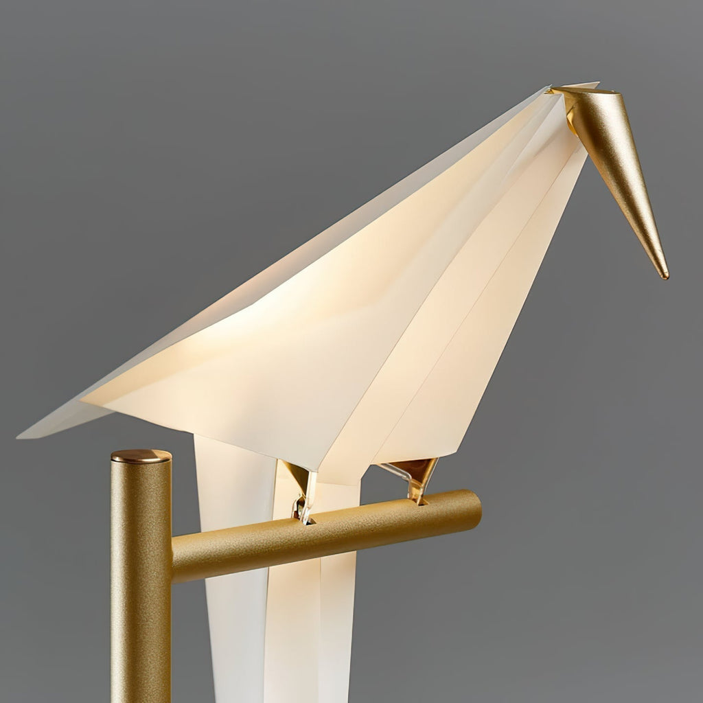 Lampada da tavolo a forma di gru di carta — design origami oscillante, LED a 3 colori, con spina, altezza di 25,6"