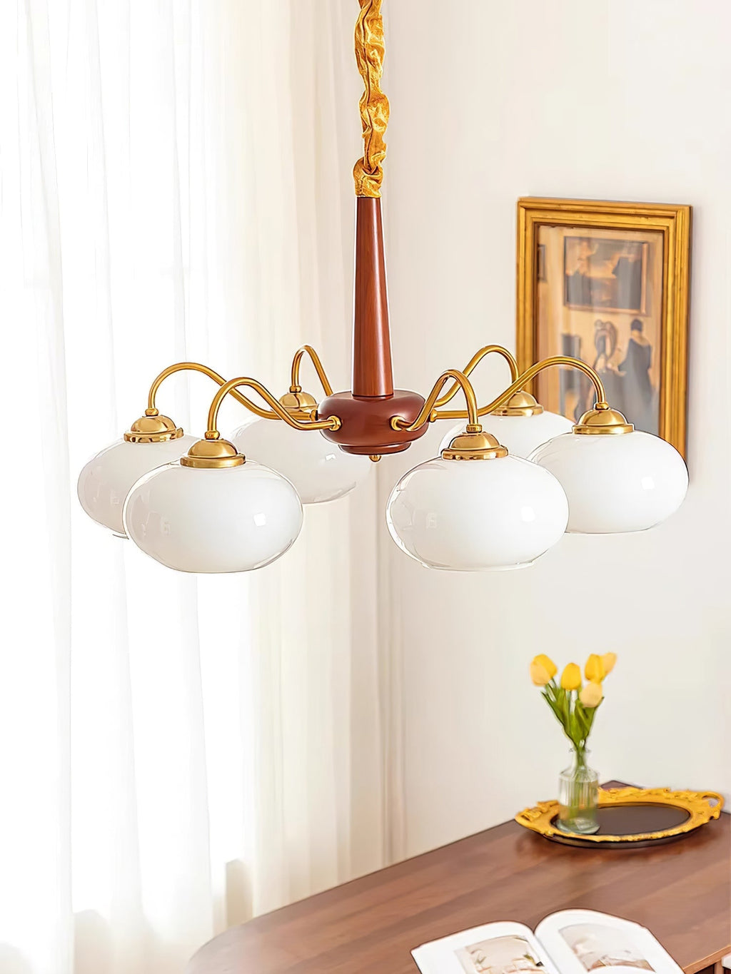 Persimmon Toned Hanging Ceiling Chandelier