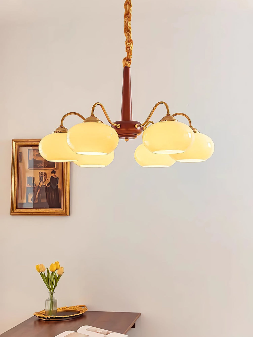 Persimmon Toned Hanging Ceiling Chandelier