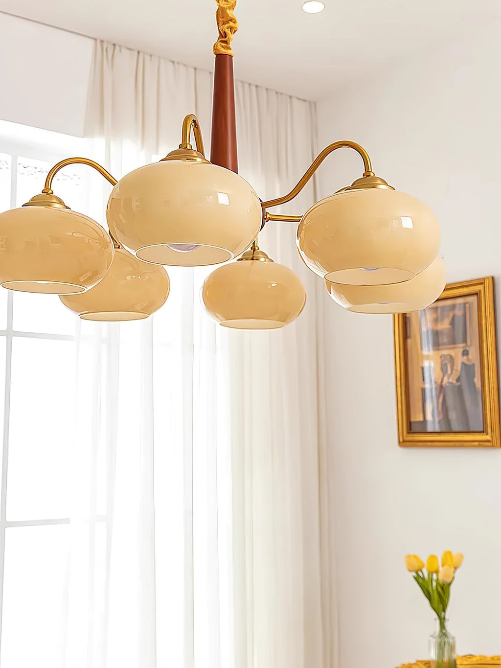 Persimmon Toned Hanging Ceiling Chandelier