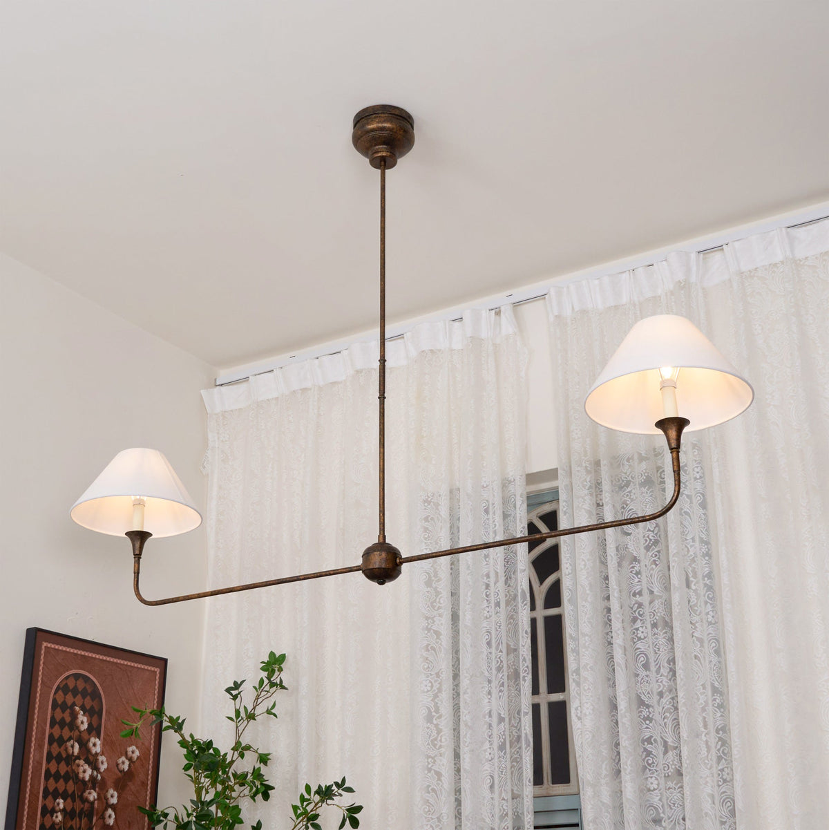 Norli Modern Linear LED Chandelier — Slender Metal Suspension