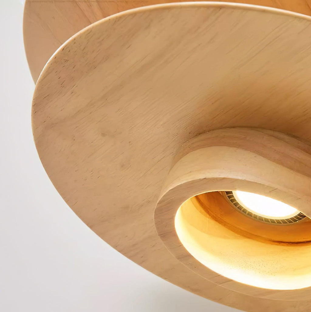 Lampada a sospensione in noce di metà secolo — sospensione a dischi stratificati Axis