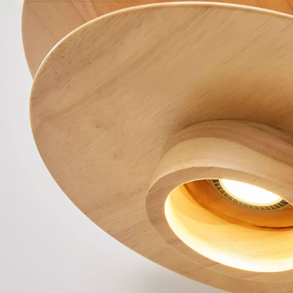 Lampada a sospensione in noce di metà secolo — sospensione a dischi stratificati Axis