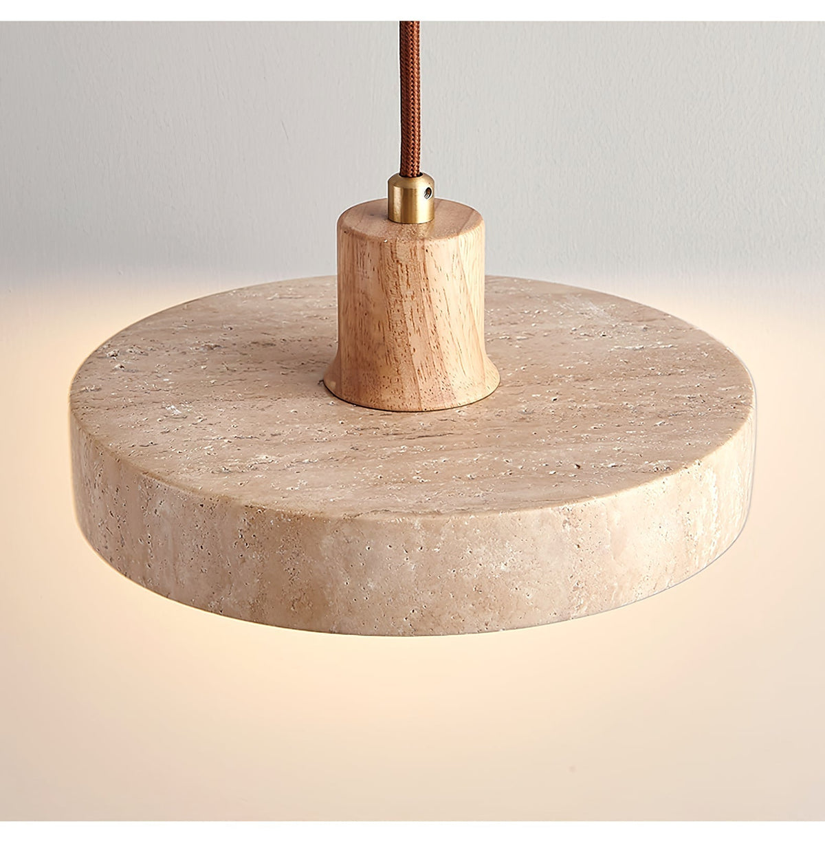 Závěsné svítidlo Evvynor z travertinu — kulaté, 20cm, objímka G9