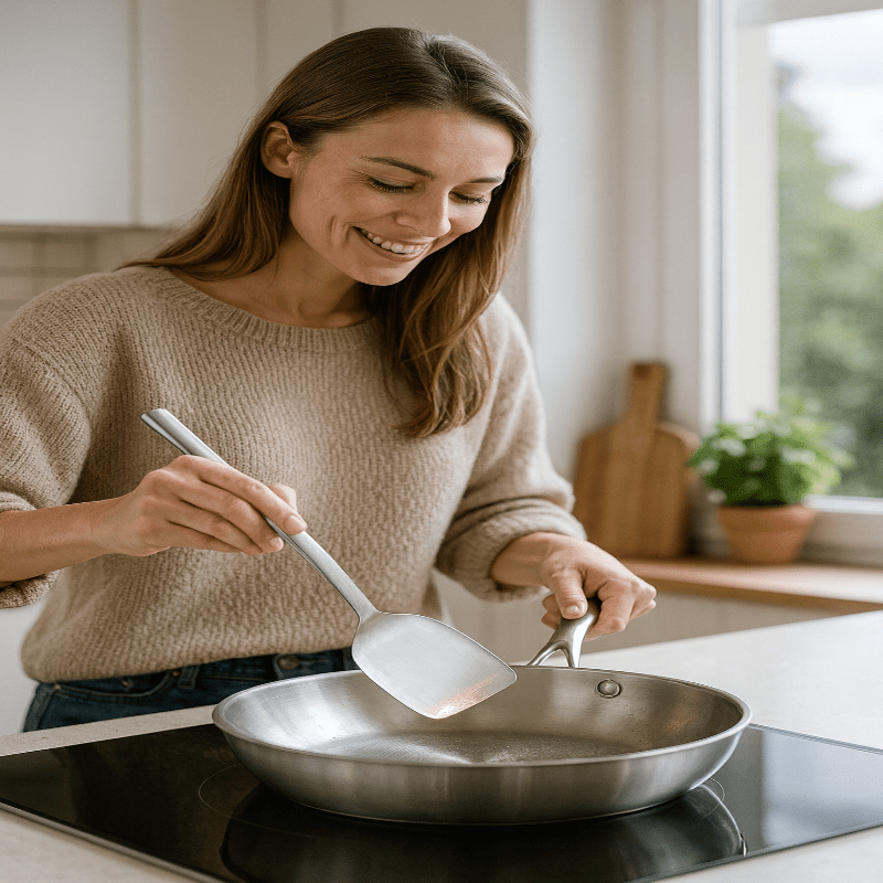 CrispWave Bratpfanne aus Edelstahl 304 für Gas- und Induktionsherde