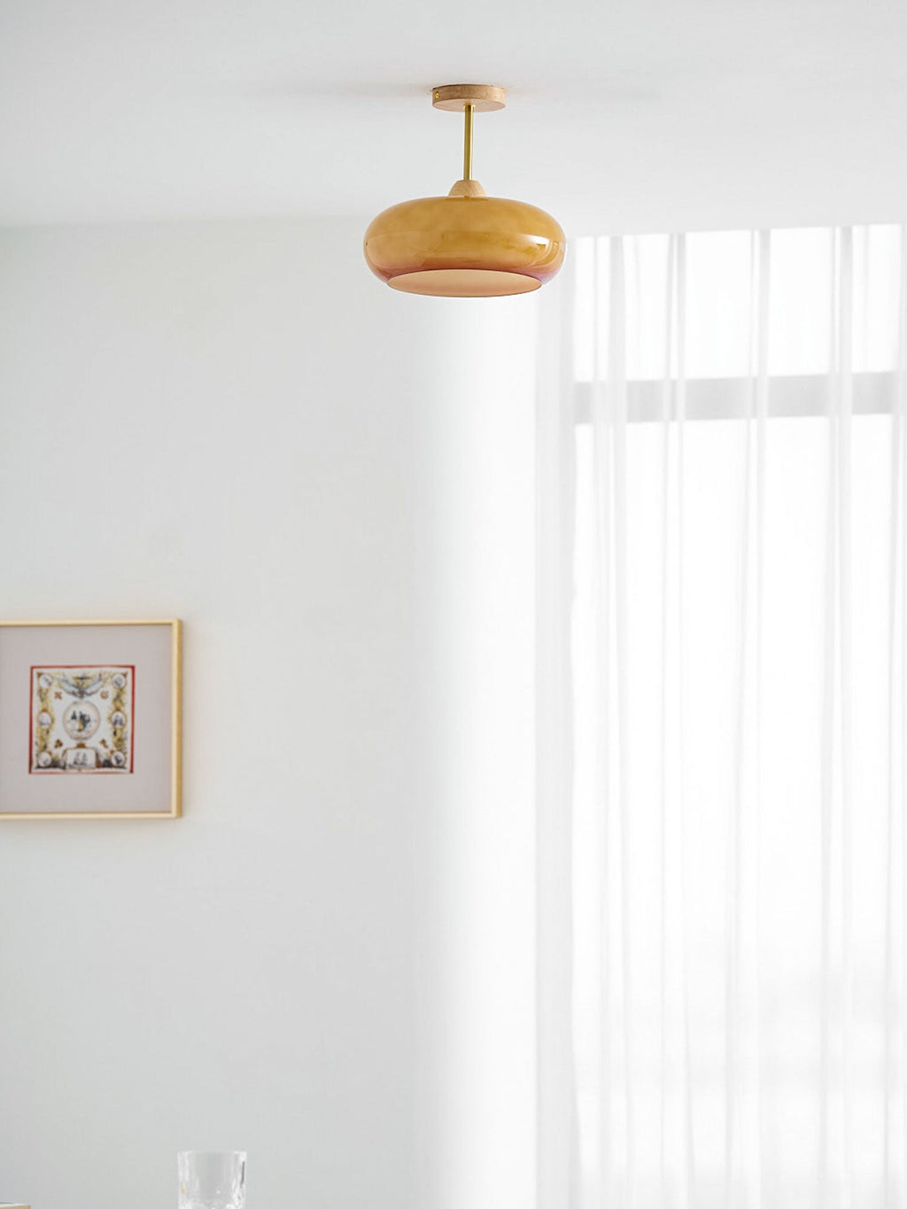 VKL-1010 Bauhaus-loftslampe — Orange og hvid