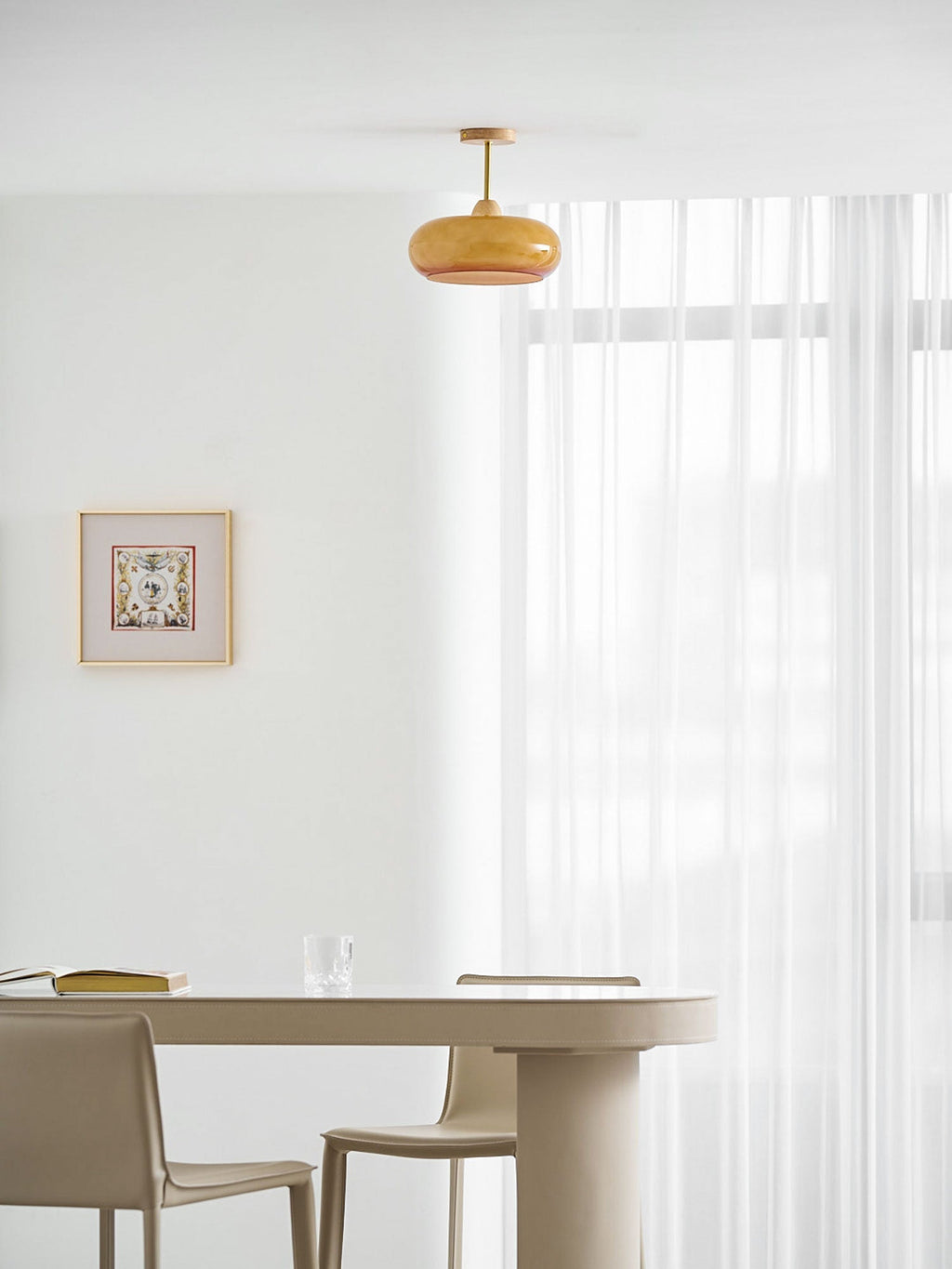 VKL-1010 Bauhaus-loftslampe — Orange og hvid