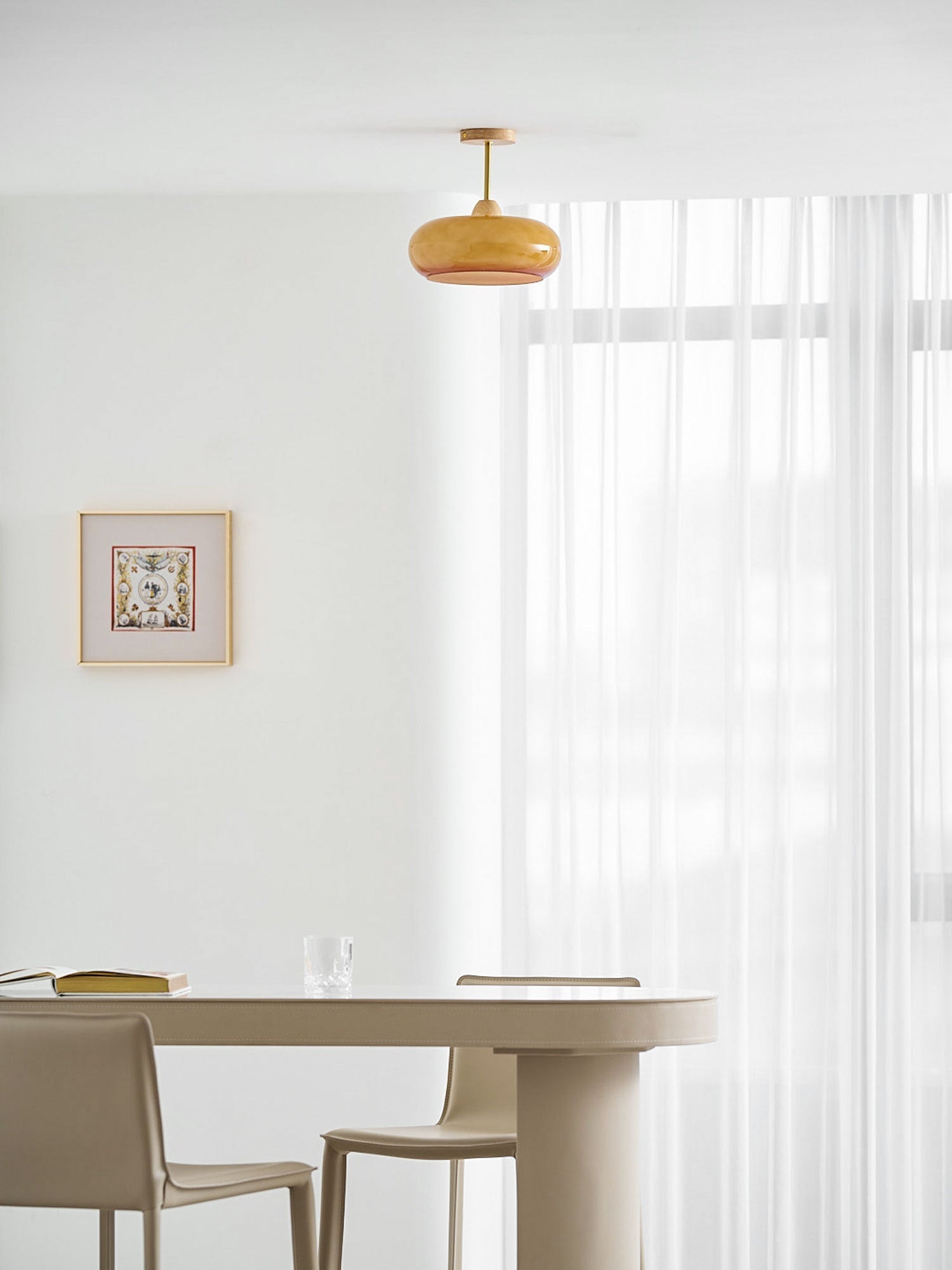 VKL-1010 Bauhaus-loftslampe — Orange og hvid