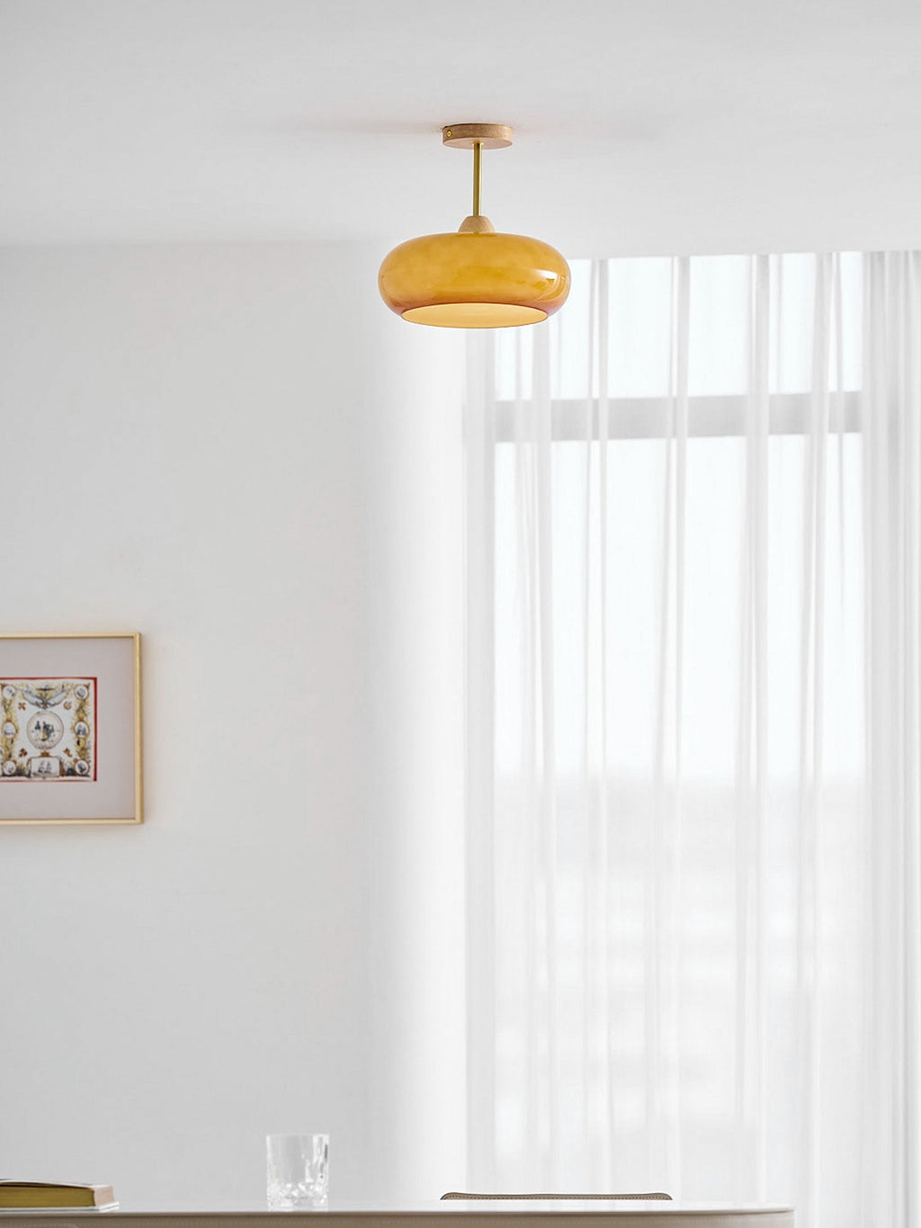 VKL-1010 Bauhaus-loftslampe — Orange og hvid