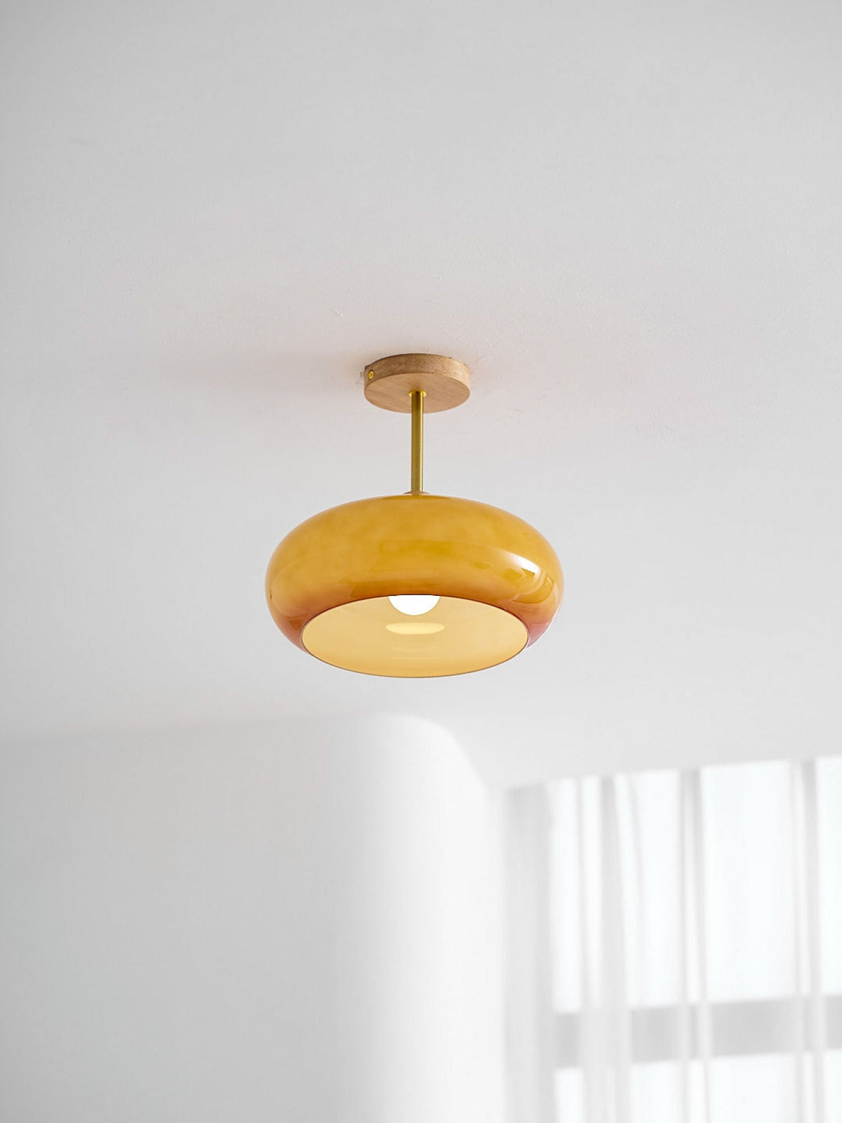 VKL-1010 Bauhaus-loftslampe — Orange og hvid
