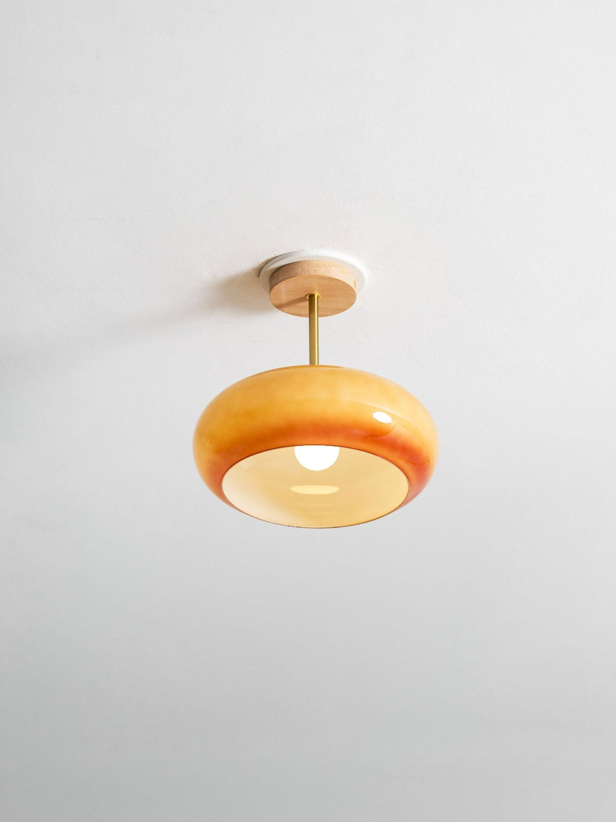 VKL-1010 Bauhaus-loftslampe — Orange og hvid
