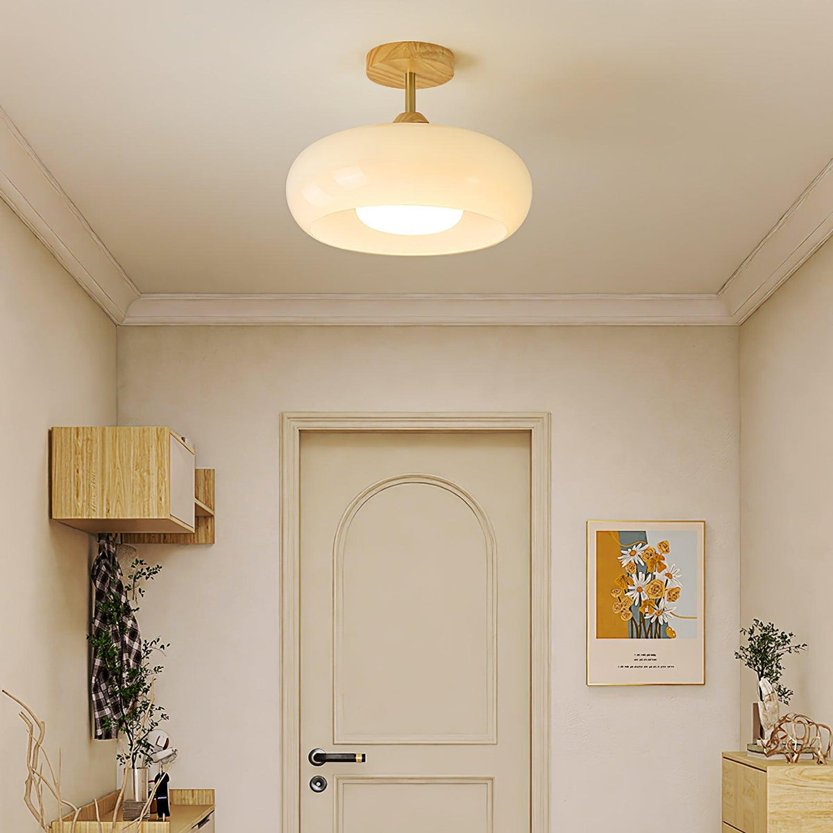 VKL-1010 Bauhaus-loftslampe — Orange og hvid