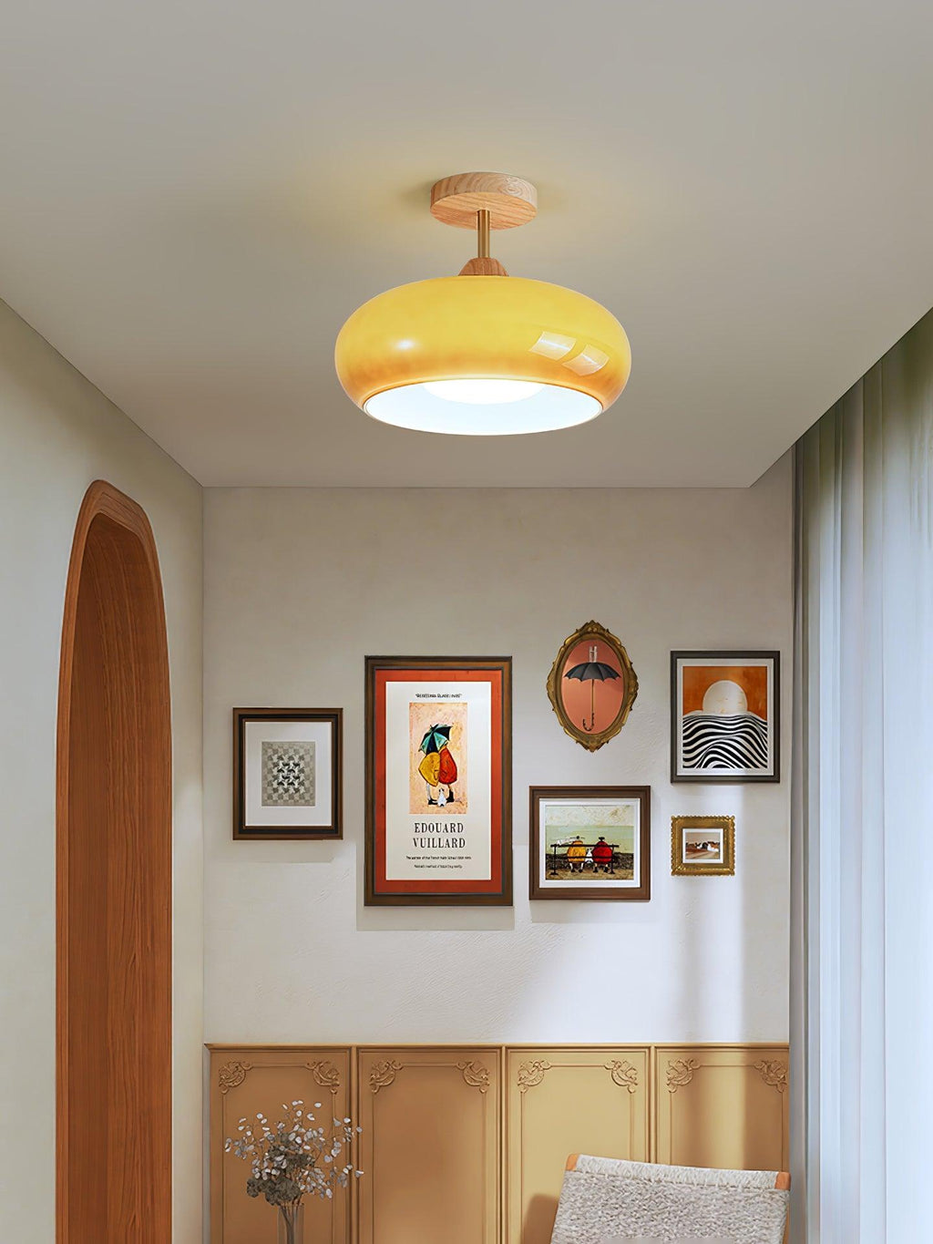 VKL-1010 Bauhaus-loftslampe — Orange og hvid