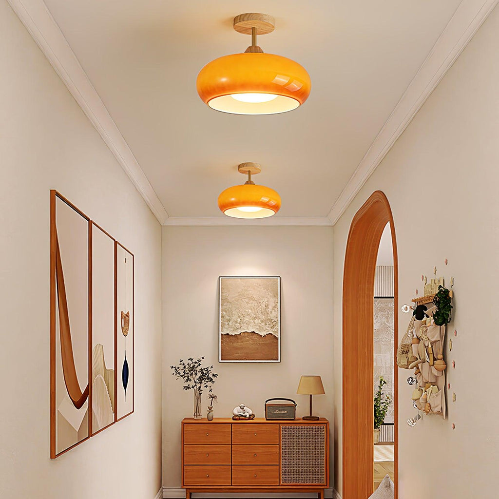 VKL-1010 Bauhaus-loftslampe — Orange og hvid