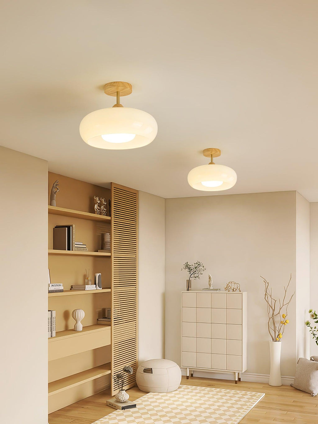 VKL-1010 Bauhaus-loftslampe — Orange og hvid