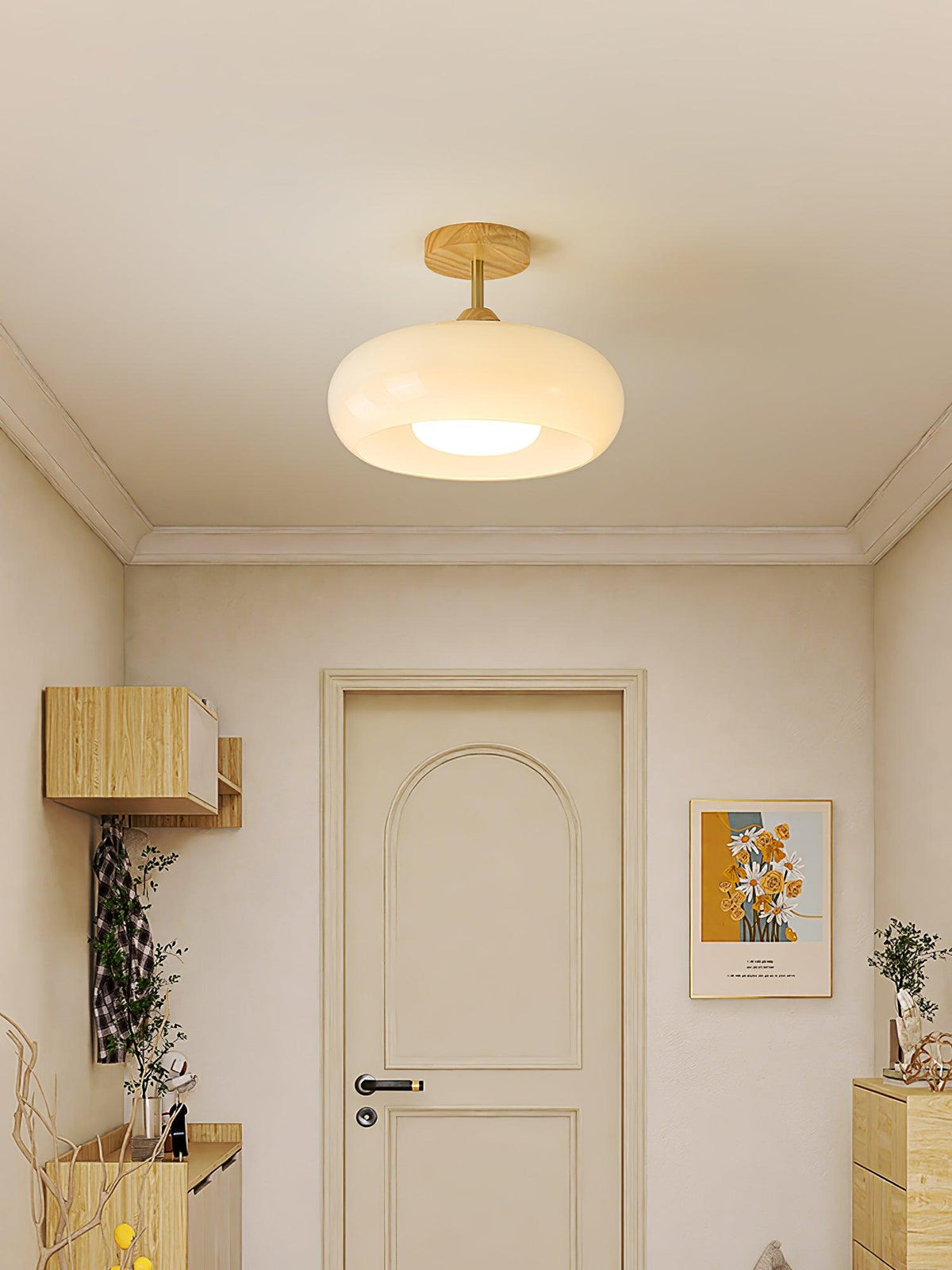 VKL-1010 Bauhaus-loftslampe — Orange og hvid