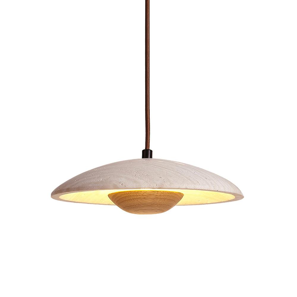 Závěsné svítidlo Plate Wabi-Sabi z travertinu — integrovaná LED 12 W, průměr 9.8 palce