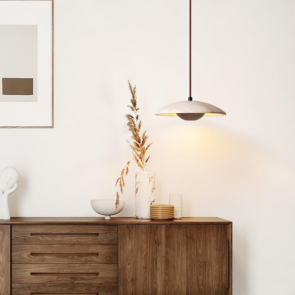 Závěsné svítidlo Plate Wabi-Sabi z travertinu — integrovaná LED 12 W, průměr 9.8 palce