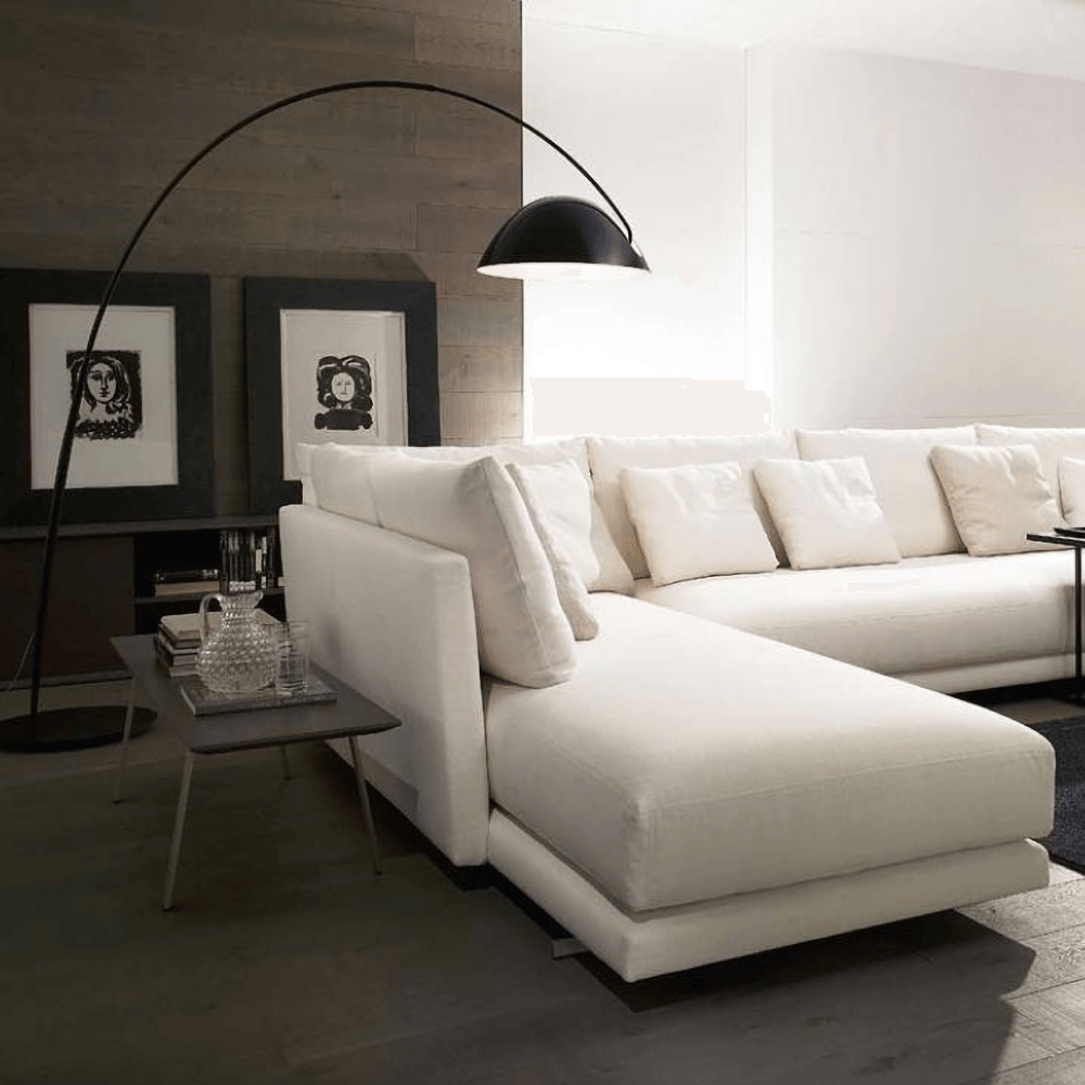 Verse Arc Floor Lamp — Swiveling Shade, Tapered Stem