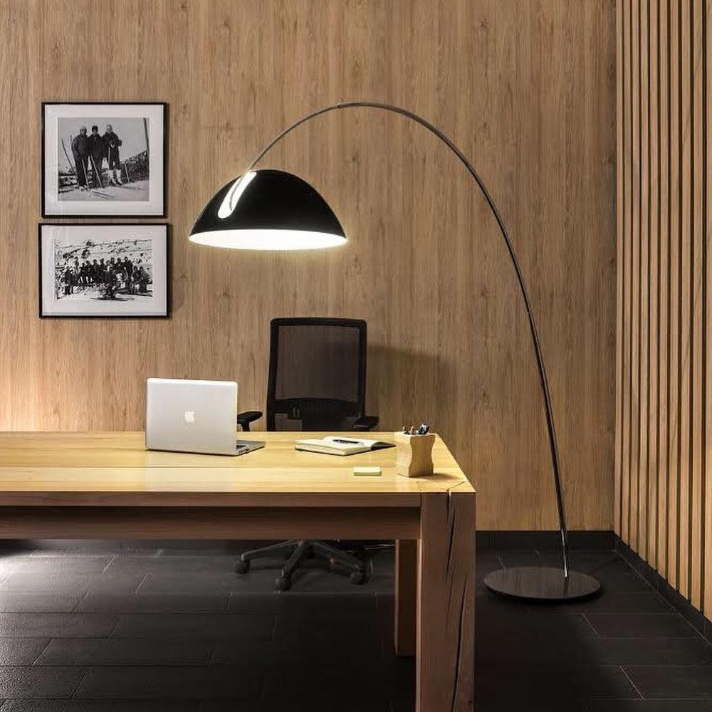 Verse Arc Floor Lamp — Swiveling Shade, Tapered Stem
