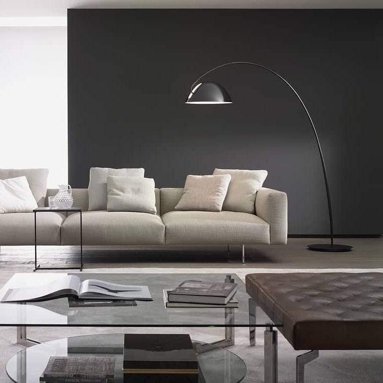 Verse Arc Floor Lamp — Swiveling Shade, Tapered Stem