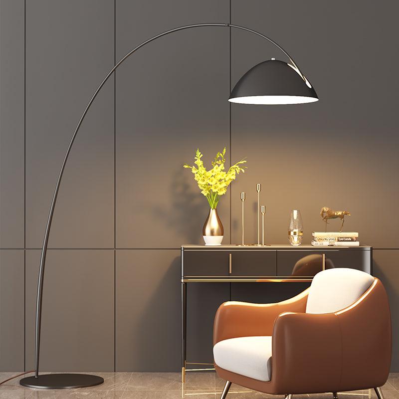 Verse Arc Floor Lamp — Swiveling Shade, Tapered Stem