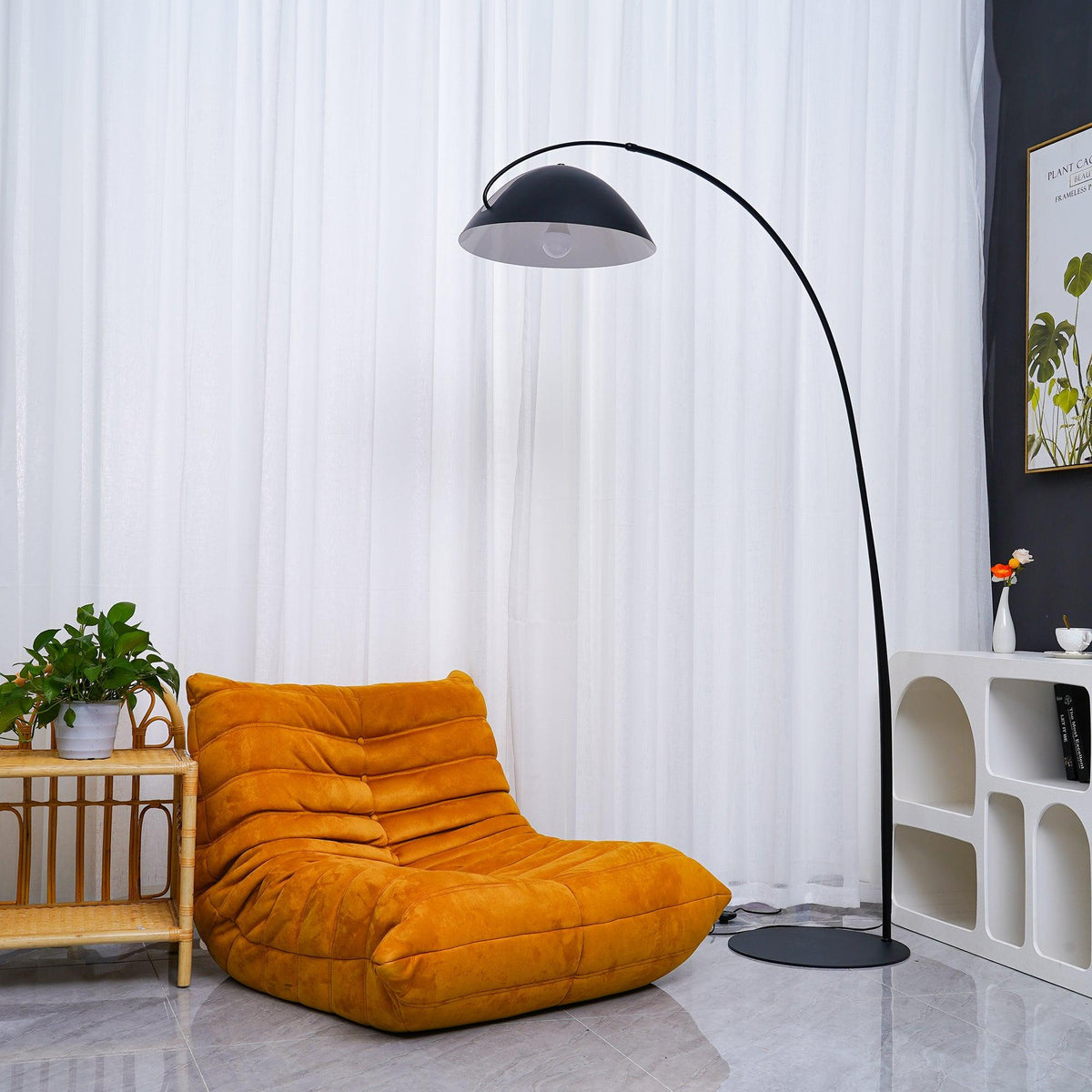 Verse Arc Floor Lamp — Swiveling Shade, Tapered Stem