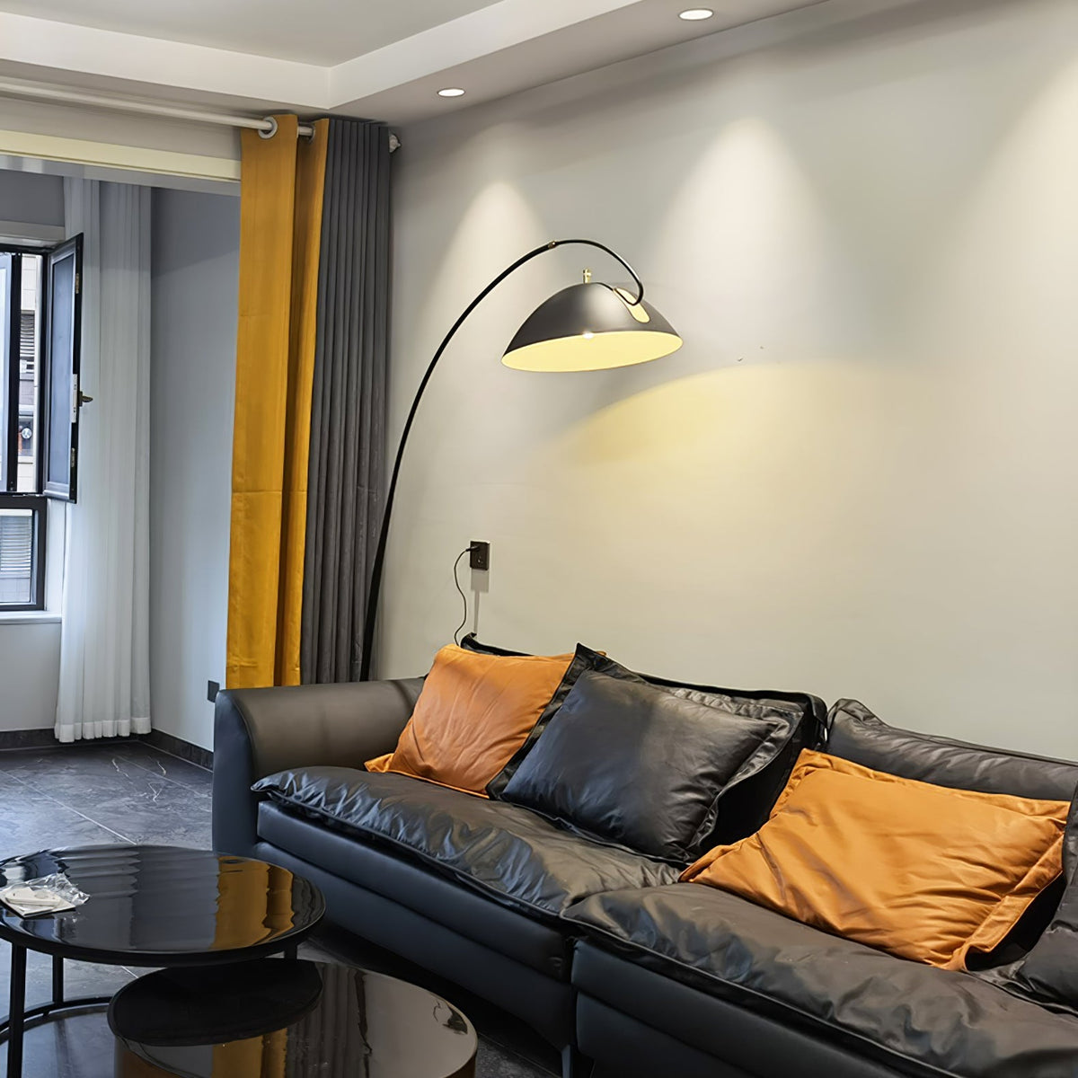 Verse Arc Floor Lamp — Swiveling Shade, Tapered Stem