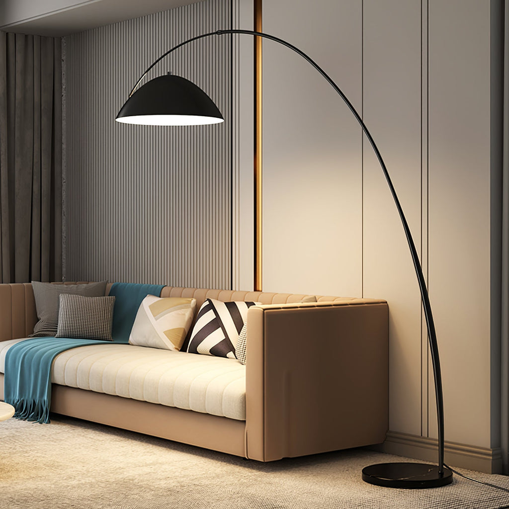 Verse Arc Floor Lamp — Swiveling Shade, Tapered Stem