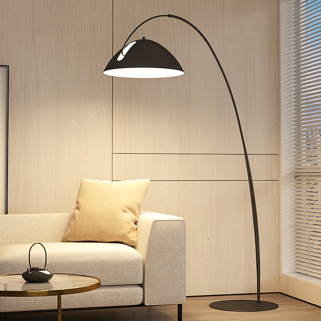 Verse Arc Floor Lamp — Swiveling Shade, Tapered Stem
