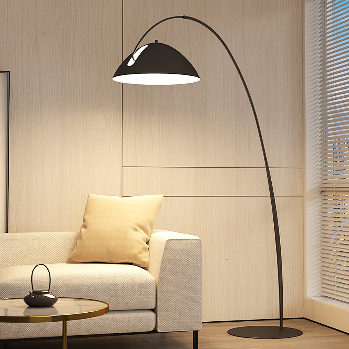 Verse Arc Floor Lamp — Swiveling Shade, Tapered Stem