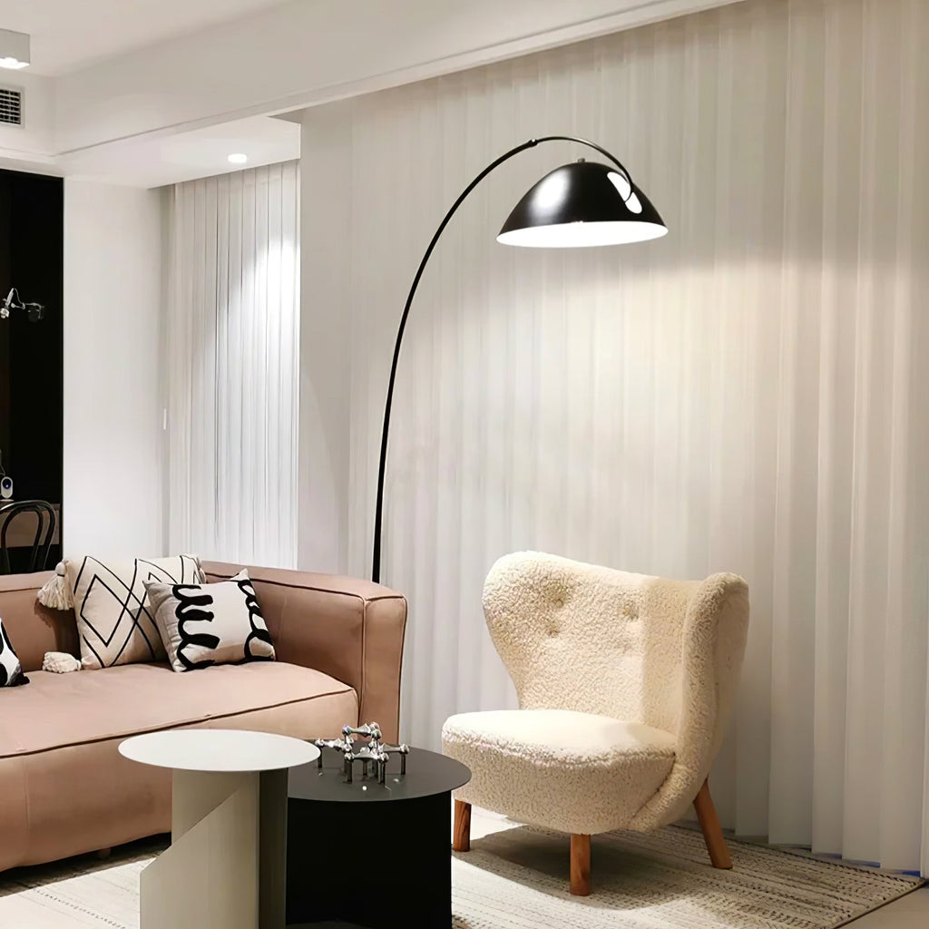 Verse Arc Floor Lamp — Swiveling Shade, Tapered Stem