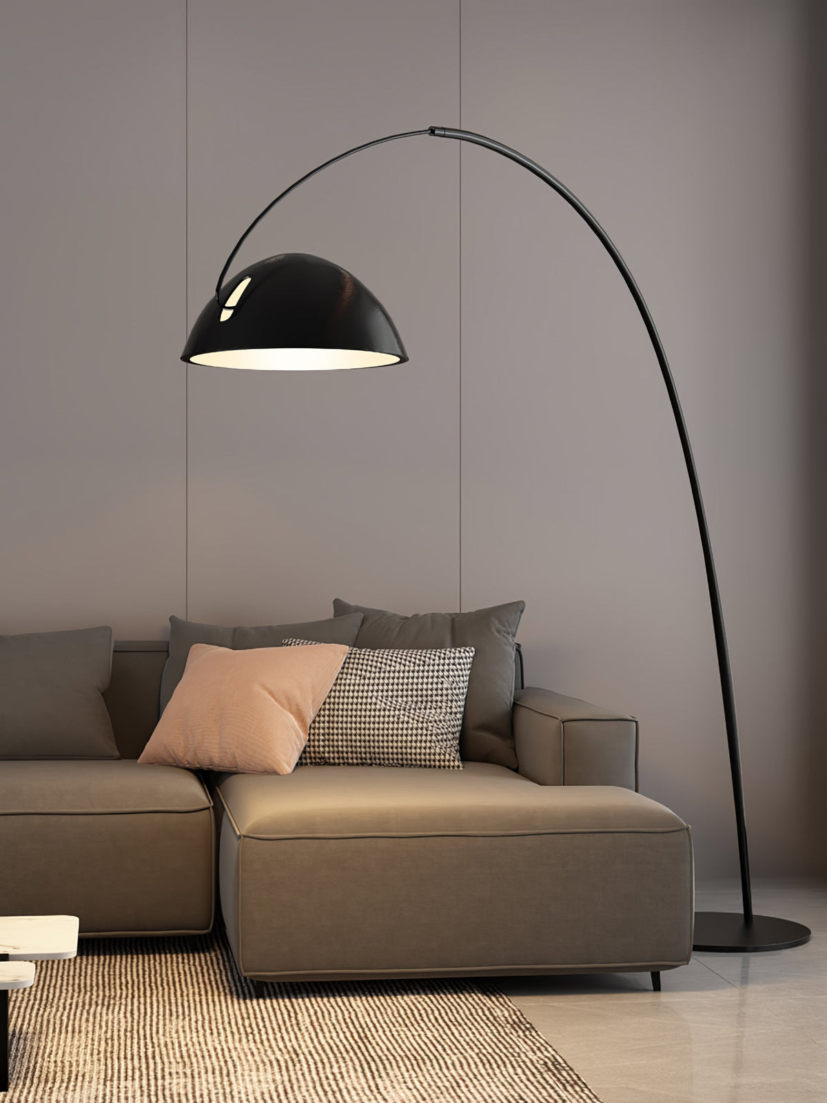 Verse Arc Floor Lamp — Swiveling Shade, Tapered Stem