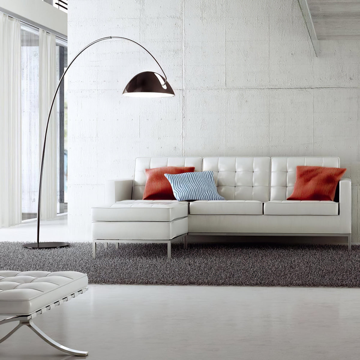 Verse Arc Floor Lamp — Swiveling Shade, Tapered Stem